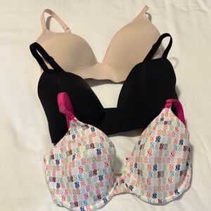 Victoria Secret 3 piece Bra Set Size- 34 DD